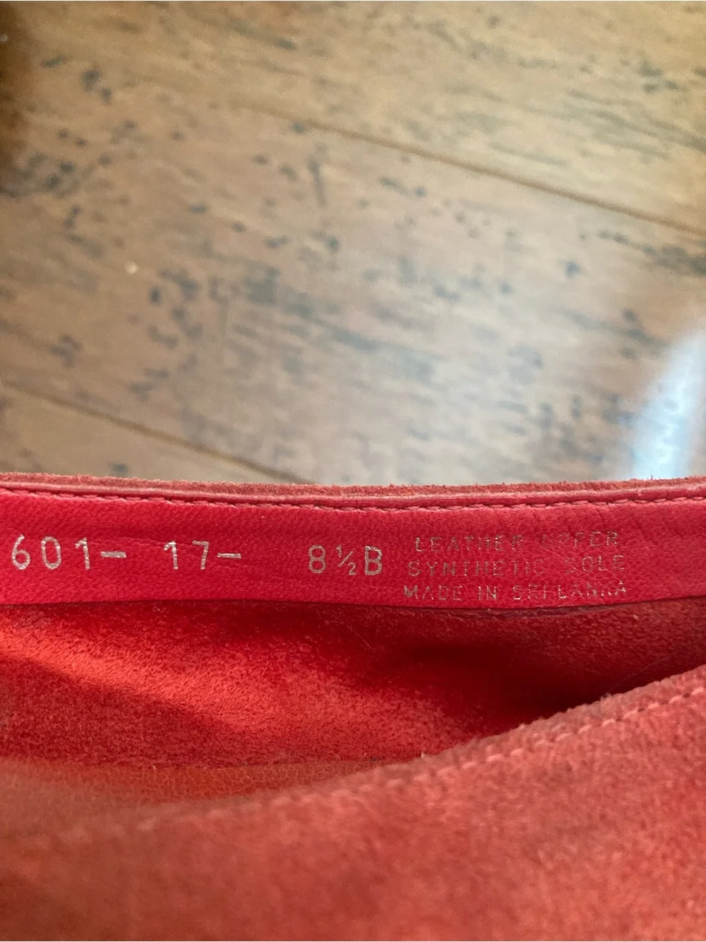 N/A red suede